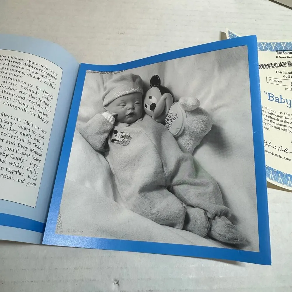Vintage 90s The Ashton Drake Galleries Baby Mickey Doll Missing Acessories